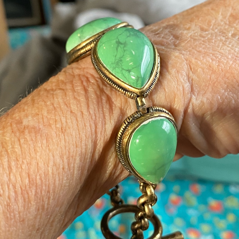 JEWELRY SALE Lucky Brand southwest bracelet,antique bronze,turquoise stones - Picture 10 of 11